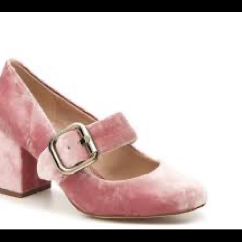 Sam Edelman Crushed Velvet Maryjane Heels EUC